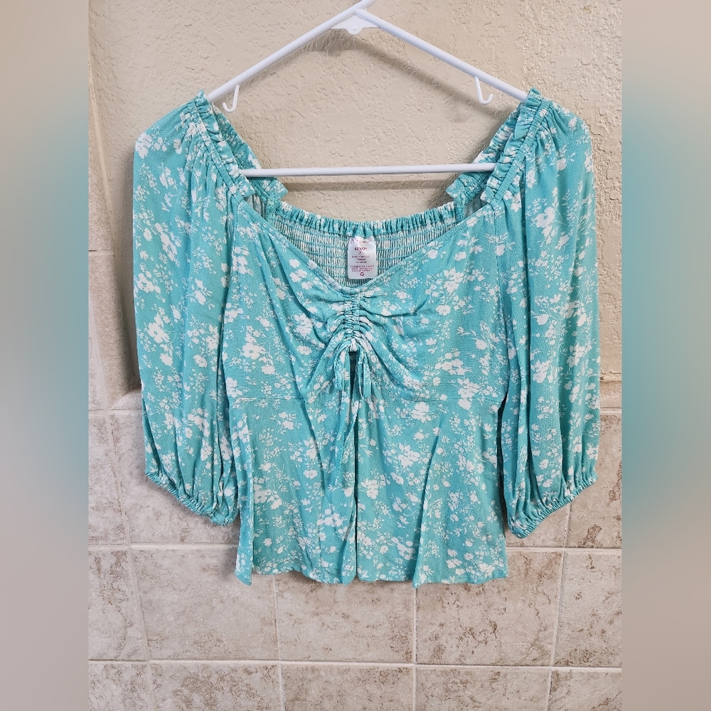 No Boundaries turquoise top
